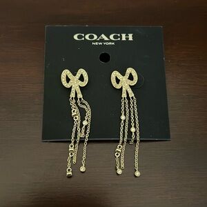 NWT - Coach Hold Bow Dangle Earrings
